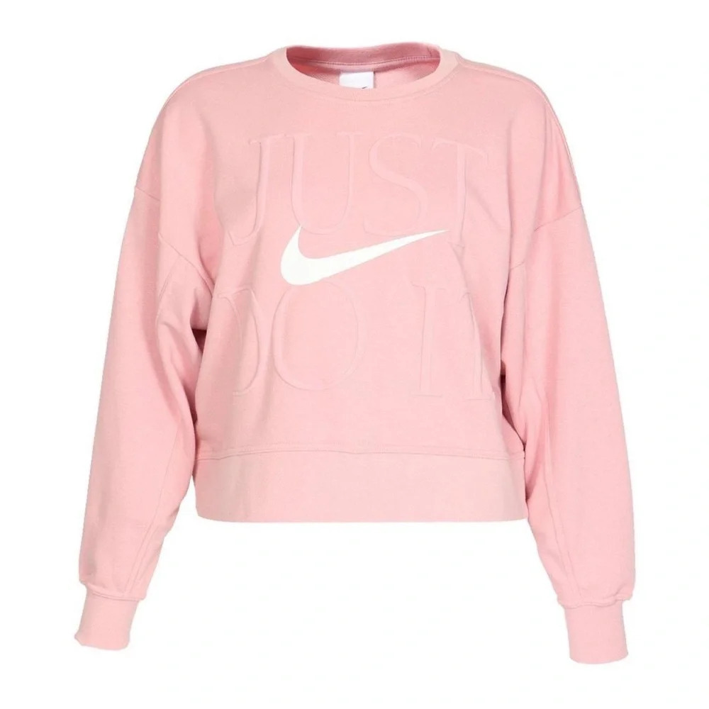 Nike Dri-FIT Get Fit Training Sweatshirt Pullover Oversized Cropped Blush Pink L - Picture 3 of 16